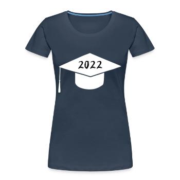 Absolventenhut für Bachelor oder Master - Frauen Premium Bio T-Shirt - Navy - Vorne - Mia (176cm)
