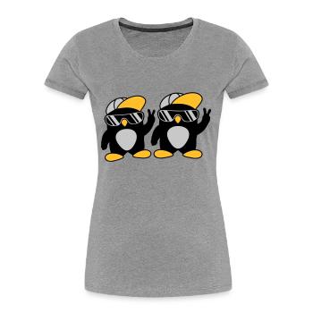 2 Freunde coole Pinguine - Frauen Premium Bio T-Shirt - Navy - Vorne - Mia (176cm)