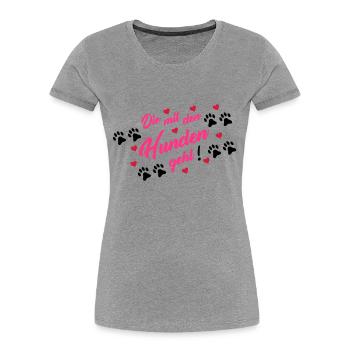 die_mit_den_hunden_geht_002 - Frauen Premium Bio T-Shirt - Navy - Vorne - Mia (176cm)