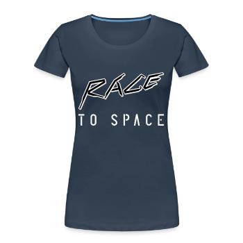 Course vers l’espace - T-shirt bio Premium Femme - bleu marine - Devant - Mia (176cm)