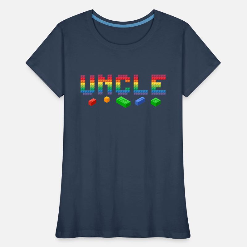 Famille de blocs de briques de construction Uncle Master Builder T-shirt bio Premium Femme