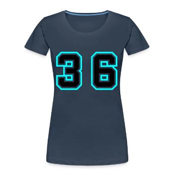 36 Number Symbol - Women's Premium Organic T-Shirt - navy - Front - Mia (176cm)