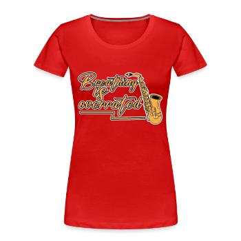 Breathing Is Overrated - Frauen Premium Bio T-Shirt - Navy - Vorne - Mia (176cm)