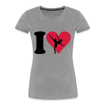 I love Ballett - Frauen Premium Bio T-Shirt - Navy - Vorne - Mia (176cm)