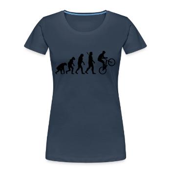 Radsport - Frauen Premium Bio T-Shirt - Navy - Vorne - Mia (176cm)