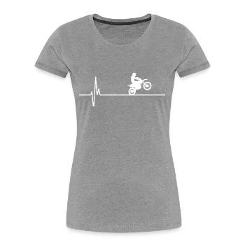 Motocross Heartbeat - T-shirt bio Premium Femme - bleu marine - Devant - Mia (176cm)