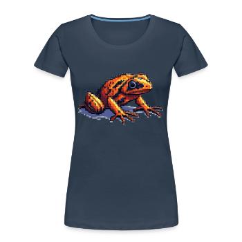 Poison dart frog dans des graphismes rétro pixel cool - T-shirt bio Premium Femme - bleu marine - Devant - Mia (176cm)