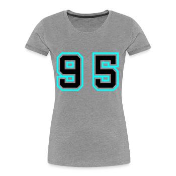 95 Symbole numérique - T-shirt bio Premium Femme - bleu marine - Devant - Mia (176cm)