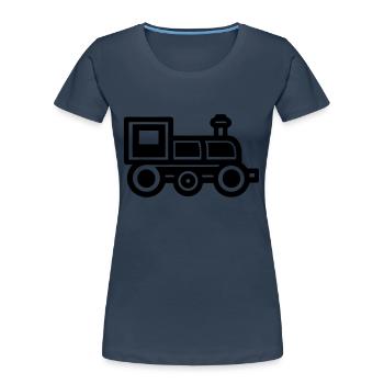 locomotive - Women's Premium Organic T-Shirt - navy - Front - Mia (176cm)