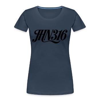 Christian Faith Jesus God Cross Faith - Women's Premium Organic T-Shirt - navy - Front - Mia (176cm)