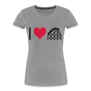 ichliebeachterbahn - T-shirt bio Premium Femme - bleu marine - Devant - Mia (176cm)