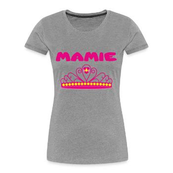 MAMIE - T-shirt bio Premium Femme - bleu marine - Devant - Mia (176cm)