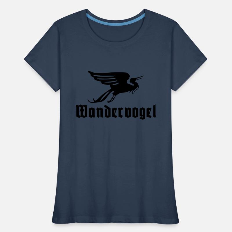 Wandervogel text Frauen Premium Bio T-Shirt