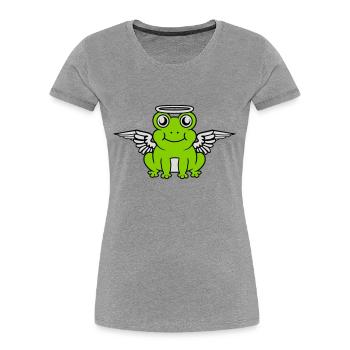 Halo Wings Frog Angel - Women's Premium Organic T-Shirt - navy - Front - Mia (176cm)