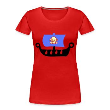 pirate ship - Women's Premium Organic T-Shirt - navy - Front - Mia (176cm)