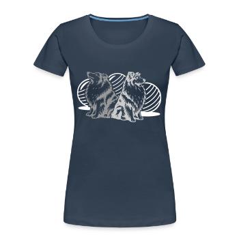 Driftball (3 colours) - Women's Premium Organic T-Shirt - navy - Front - Mia (176cm)