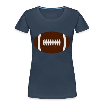 Rugbyball - Frauen Premium Bio T-Shirt - Navy - Vorne - Mia (176cm)