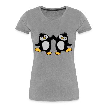 High Five Begrüßung Pinguine - Frauen Premium Bio T-Shirt - Navy - Vorne - Mia (176cm)