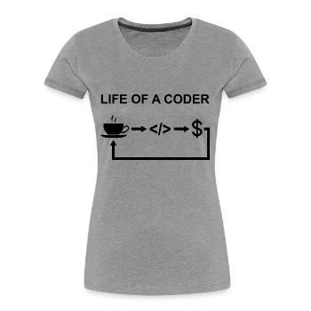 Life Of A Coder Software Developer Programmer Nerd - Frauen Premium Bio T-Shirt - Navy - Vorne - Mia (176cm)
