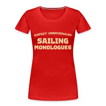 ATTENDEZ-VOUS À DES MONOLOGUES DE VOILE IMPRÉVUS - T-shirt bio Premium Femme - bleu marine - Devant - Mia (176cm)