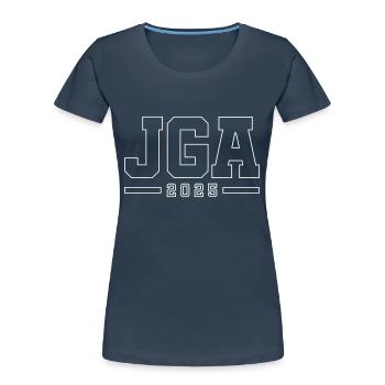 JGA 2025 Kontur Junggesellenabschied - Frauen Premium Bio T-Shirt - Navy - Vorne - Mia (176cm)