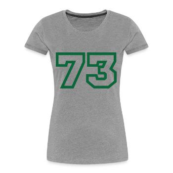 Numéro 73 sport - T-shirt bio Premium Femme - bleu marine - Devant - Mia (176cm)