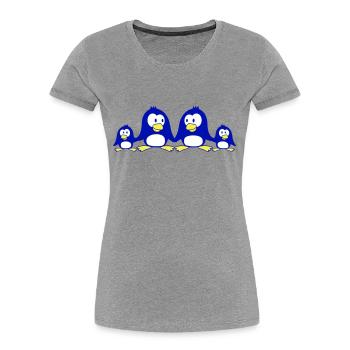 Penguin Family Two Kids Mom Dad Cute Together - Women's Premium Organic T-Shirt - navy - Front - Mia (176cm)