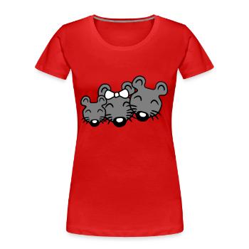 3 Mice Family Child Mom Dad Parents Row Cute - Women's Premium Organic T-Shirt - navy - Front - Mia (176cm)