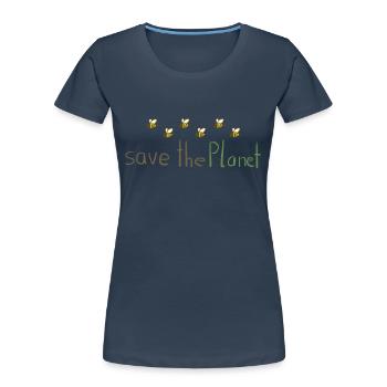 save the planet bees nature conservation climate protection - Women's Premium Organic T-Shirt - navy - Front - Mia (176cm)