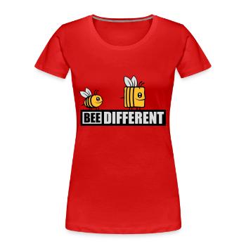 bee different saying quote - Women's Premium Organic T-Shirt - navy - Front - Mia (176cm)
