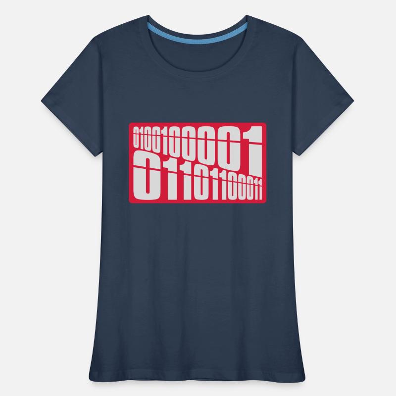 Binary Code Program Language Women's Premium Organic T-Shirt