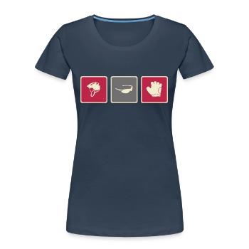 Bike Bike Tour Mountain Bike - Women's Premium Organic T-Shirt - navy - Front - Mia (176cm)