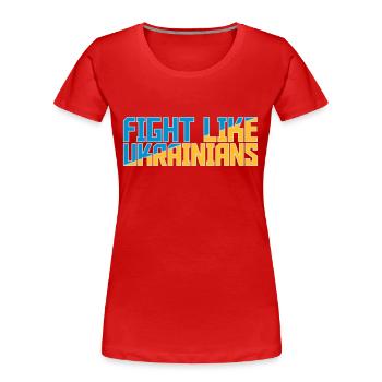 se battre comme citation des ukrainiens - T-shirt bio Premium Femme - bleu marine - Devant - Mia (176cm)
