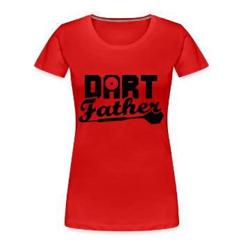 DART Père - T-shirt bio Premium Femme - bleu marine - Devant - Mia (176cm)