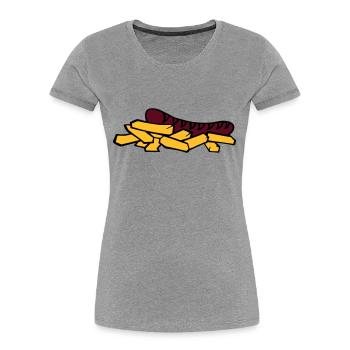 currywurst frite saucisse - T-shirt bio Premium Femme - bleu marine - Devant - Mia (176cm)