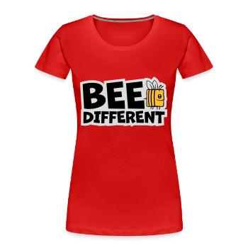 bee different saying quote - Women's Premium Organic T-Shirt - navy - Front - Mia (176cm)