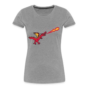 heiß feuer spucken flammen laufen gehen groß comic - Frauen Premium Bio T-Shirt - Navy - Vorne - Mia (176cm)
