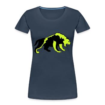 tiger 02 - Frauen Premium Bio T-Shirt - Navy - Vorne - Mia (176cm)