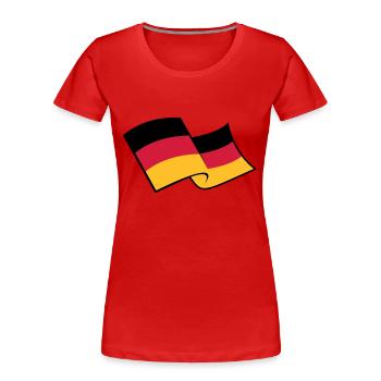 wehend wind 3 farben deutschland nation schwarz ro - Frauen Premium Bio T-Shirt - Navy - Vorne - Mia (176cm)
