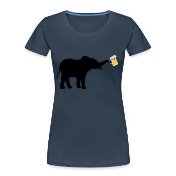 Bière Jug Elephant cool - T-shirt bio Premium Femme - bleu marine - Devant - Mia (176cm)