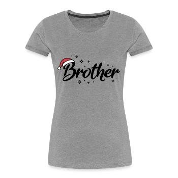 Santa Hat Brother Brother - Women's Premium Organic T-Shirt - navy - Front - Mia (176cm)