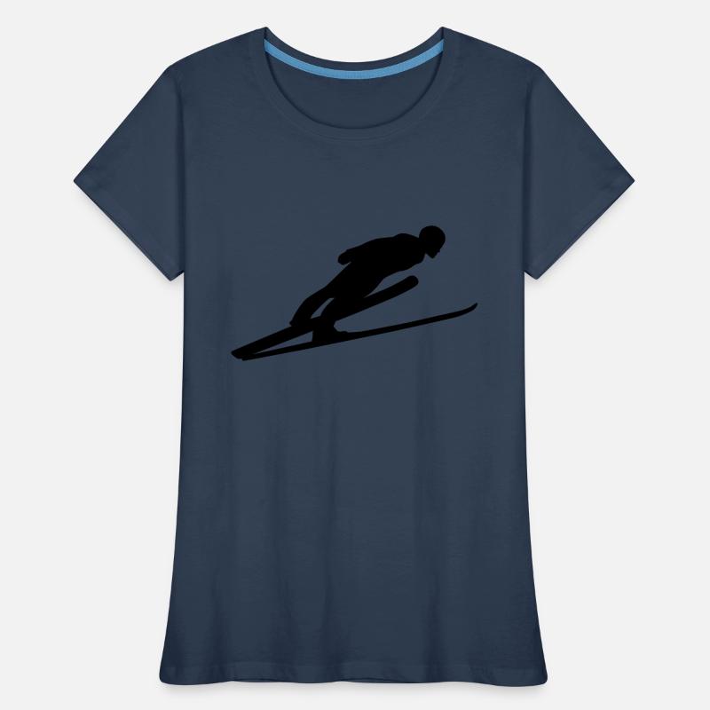 Ski de saut en longueur Skiflug Ski de saut Skiweitflug T-shirt bio Premium Femme