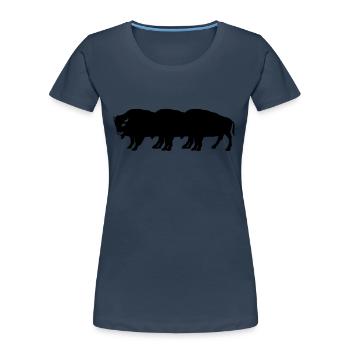 bisons - Frauen Premium Bio T-Shirt - Navy - Vorne - Mia (176cm)