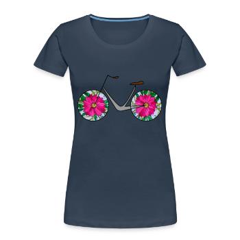 Bike - Women's Premium Organic T-Shirt - navy - Front - Mia (176cm)