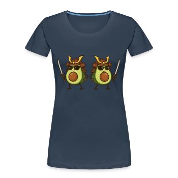 avocado samurai 2 - Frauen Premium Bio T-Shirt - Navy - Vorne - Mia (176cm)