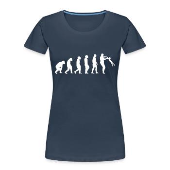 Papa Enfant Papa J’aime Papa Papa Fête des pères Fille - T-shirt bio Premium Femme - bleu marine - Devant - Mia (176cm)