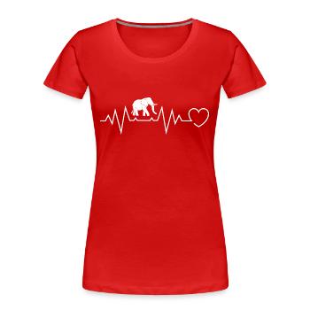 Elefant Herzschlag EKG Linie Elefanten - Frauen Premium Bio T-Shirt - Navy - Vorne - Mia (176cm)