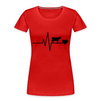 t Cow Farmer Heartbeat - Women's Premium Organic T-Shirt - navy - Front - Mia (176cm)