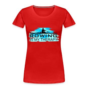 Rudern ist meine Therapie, Rudern, Ruderer - Frauen Premium Bio T-Shirt - Navy - Vorne - Mia (176cm)