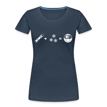 Snowboarder « Snowboarder-Love » Freestyleboard - T-shirt bio Premium Femme - bleu marine - Devant - Mia (176cm)
